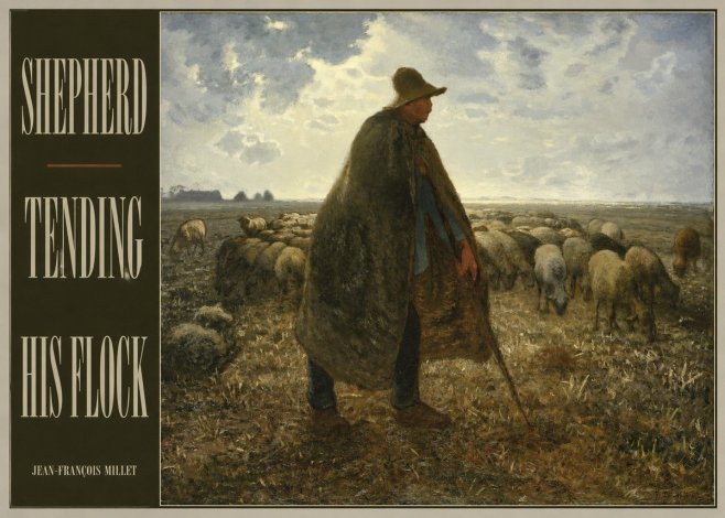 Jean-François Millet Shepherd Tending His Flock No4 - Poster