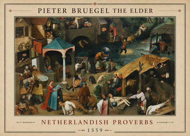 Pieter Bruegel Netherlandish Proverbs V No1 - Poster