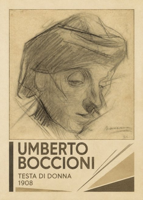 Umberto Boccioni Testa Di Donna No3 - Poster