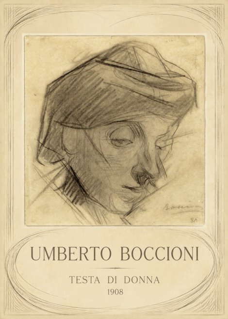 Umberto Boccioni Testa Di Donna No4 - Poster