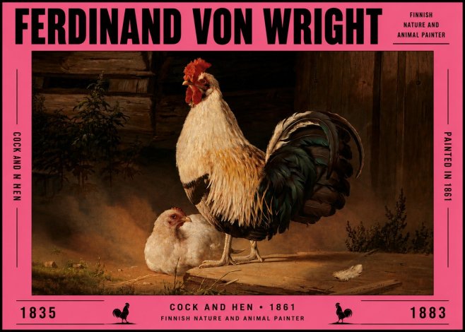 Ferdinand von Wright Cock and Hen No5 - Poster