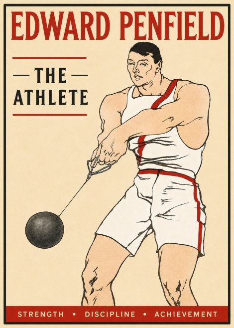 Edward Penfield The Athlete No4 - Poster