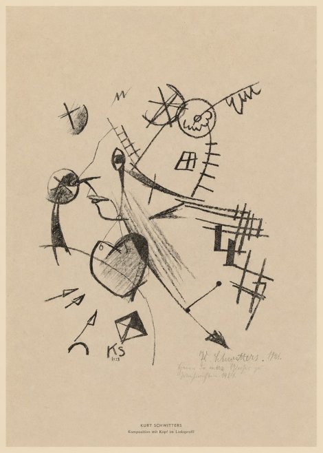 Kurt Schwitters Komposition Mit Kopf Im Linksprofil No5 - Poster