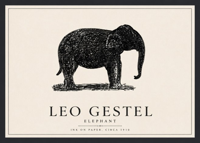 Leo Gestel Elephant No4 - Poster