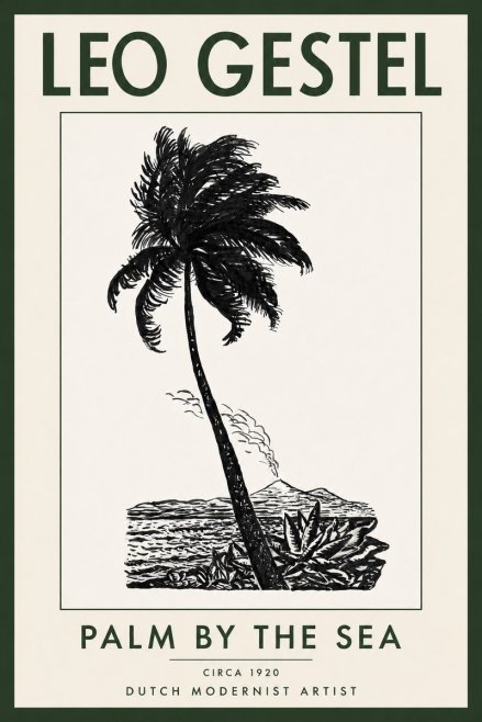 Leo Gestel Palm by the Sea No2 - Poster