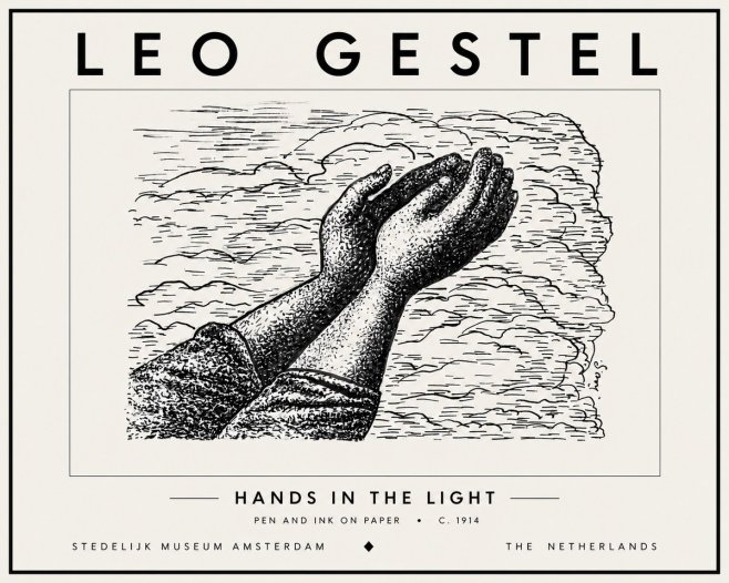 Leo Gestel Hands in the Light No6 - Poster