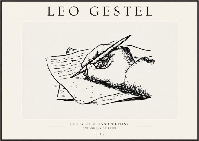 Leo Gestel Study of a Hand Writing No1 - Poster