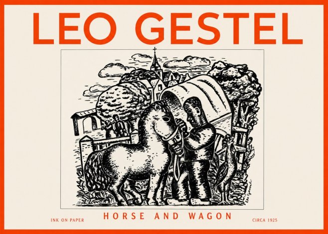 Leo Gestel Horse and Wagon No2 - Poster