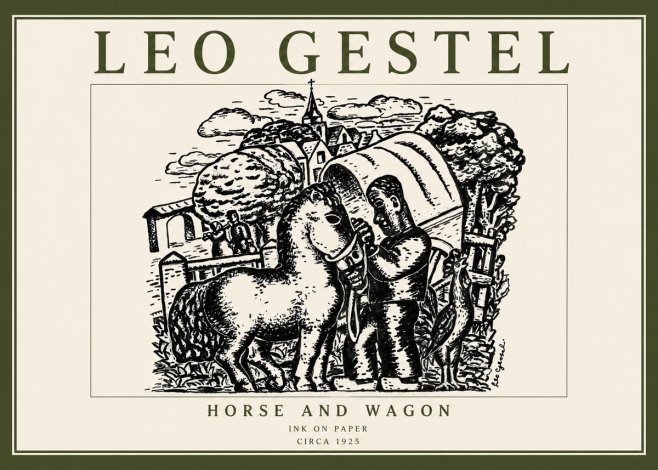 Leo Gestel Horse and Wagon No5 - Poster