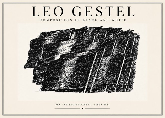 Leo Gestel Composition in Black and White No4 - Poster