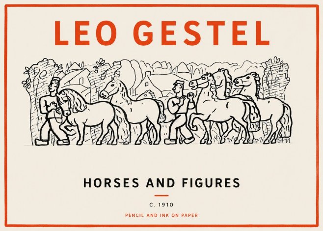 Leo Gestel Horses and Figures No2 - Poster