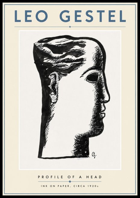 Leo Gestel Profile of a Head No4 - Poster