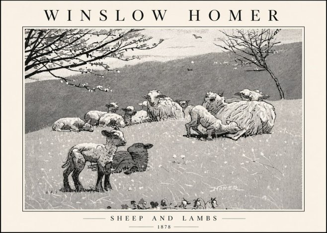 Winslow Homer Sheep and Lambs No4 - Poster