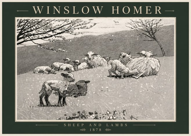 Winslow Homer Sheep and Lambs No6 - Poster