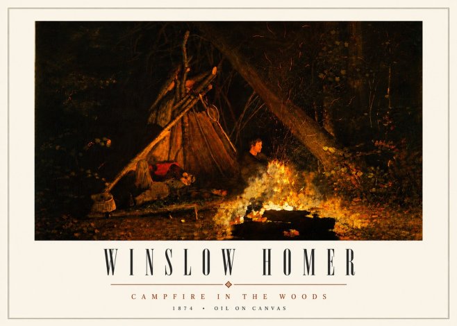 Winslow Homer Campfire in the Woods No5 - Poster