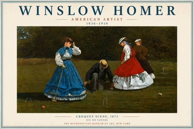 Winslow Homer Croquet Scene No4 - Poster