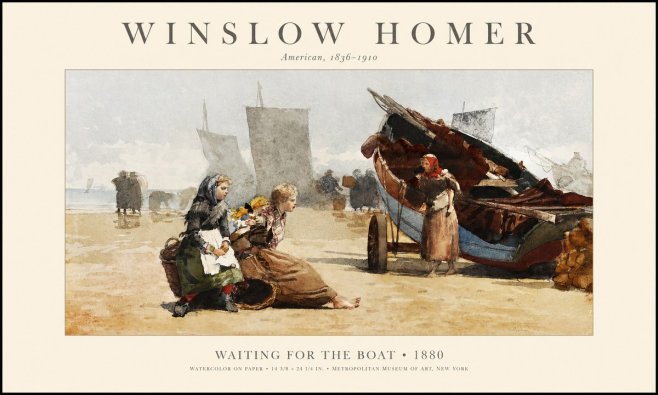Winslow Homer Waiting for the Boat No1 - Poster