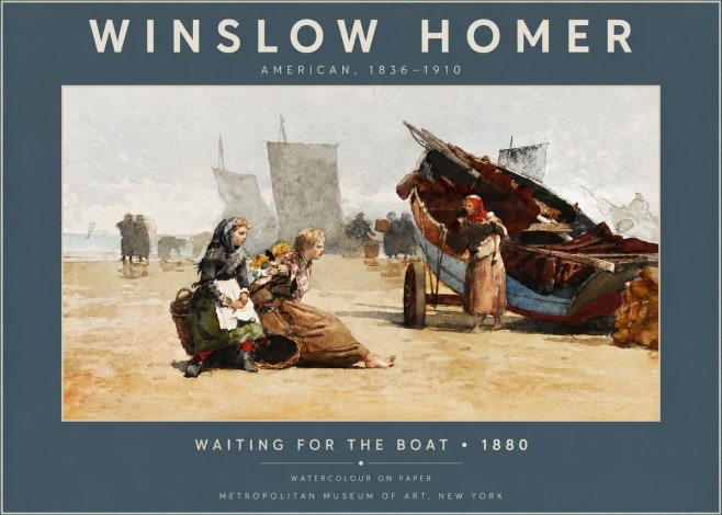 Winslow Homer Waiting for the Boat No2 - Poster