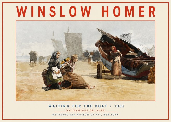 Winslow Homer Waiting for the Boat No3 - Poster