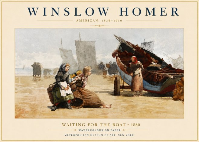 Winslow Homer Waiting for the Boat No4 - Poster
