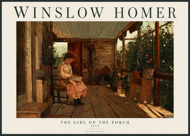Winslow Homer The Girl on the Porch No3 - Poster