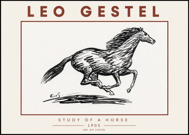 Leo Gestel Study of a Horse No5 - Poster