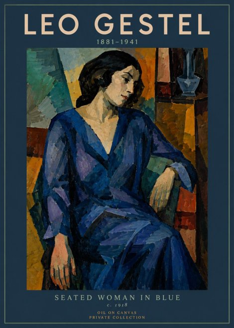 Leo Gestel Seated Woman in Blue No3 - Poster