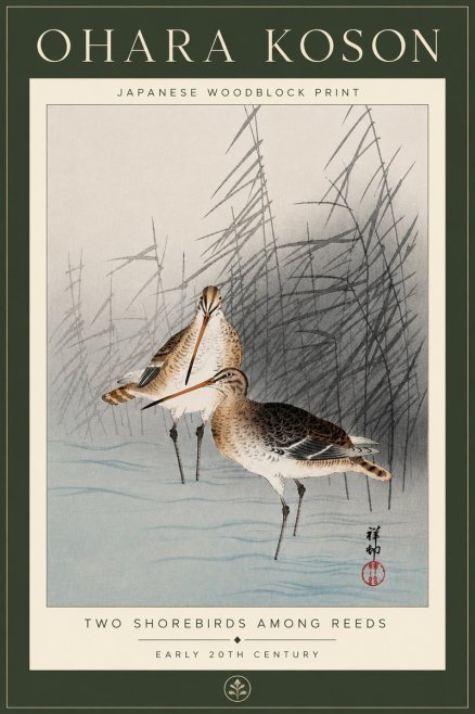 Ohara Koson Snipe in the Reeds No6 - Poster