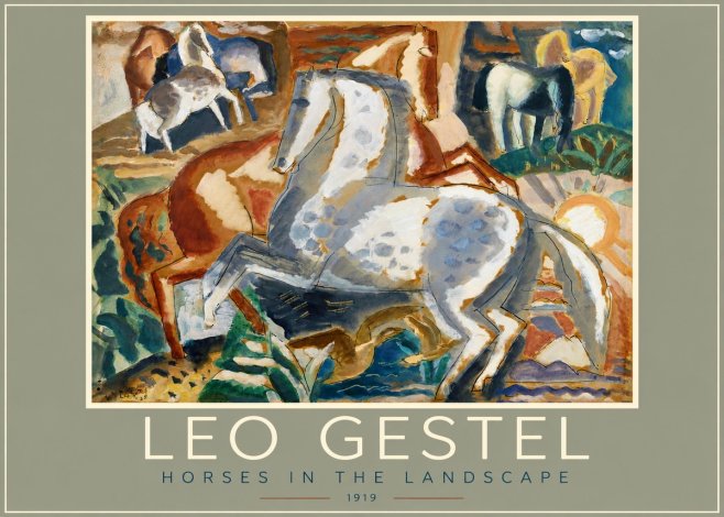 Leo Gestel Horses in the Landscape No2 - Poster