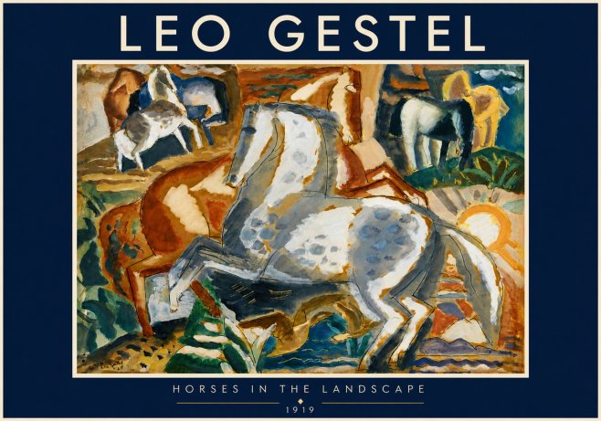 Leo Gestel Horses in the Landscape No5 - Poster