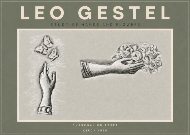 Leo Gestel Study of Hands and Flowers No5 - Poster