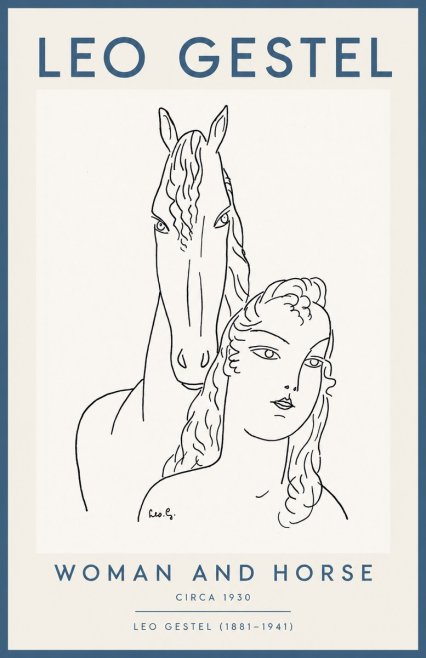 Leo Gestel Woman and Horse No2 - Poster
