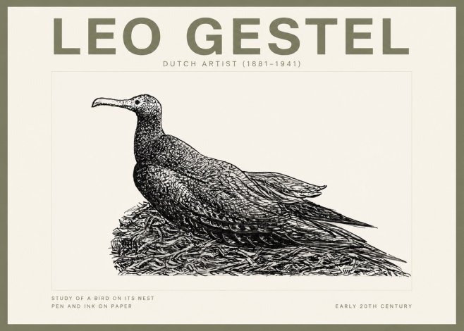 Leo Gestel Study of a Bird on Its Nest No2 - Poster
