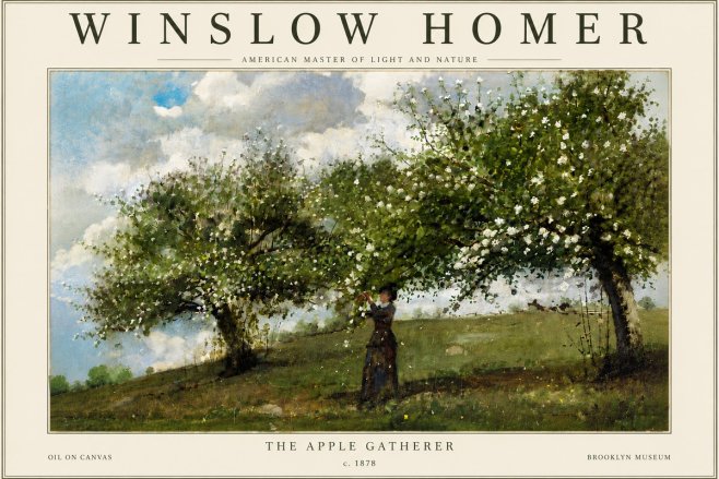 Winslow Homer The Apple Gatherer No6 - Poster