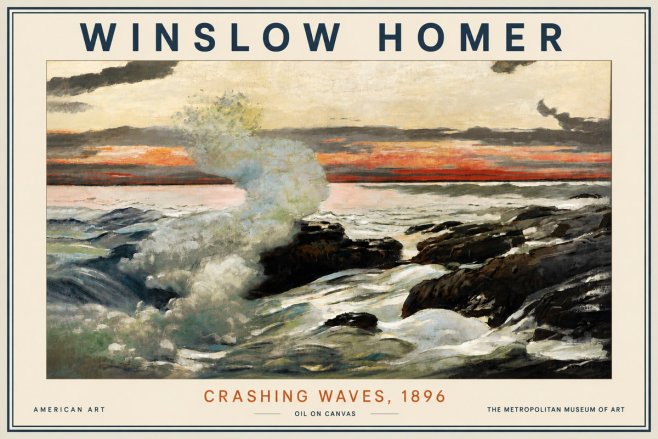 Winslow Homer Crashing Waves, 1896 No5 - Poster