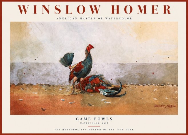 Winslow Homer Game Fowls No2 - Poster
