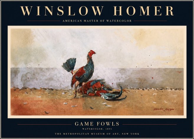 Winslow Homer Game Fowls No3 - Poster