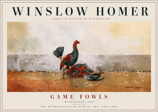 Winslow Homer Game Fowls No5 - Poster