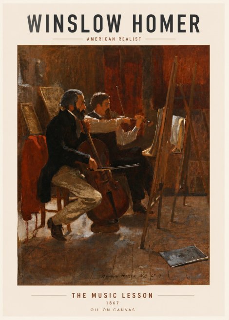 Winslow Homer The Music Lesson, 1867 No3 - Poster