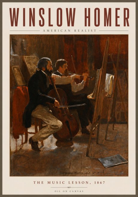 Winslow Homer The Music Lesson, 1867 No5 - Poster