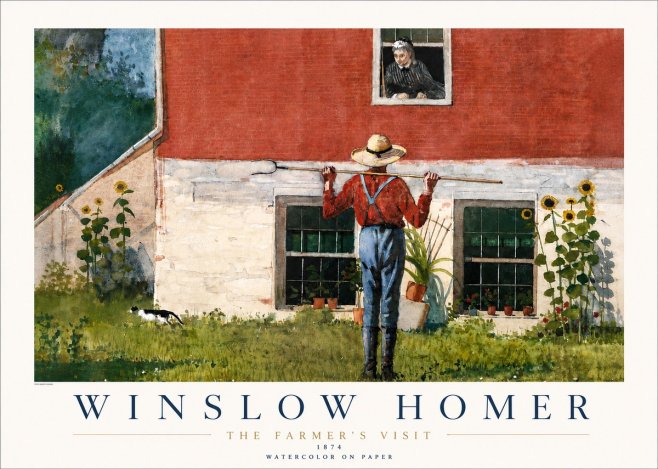 Winslow Homer Farmer with Hoe No4 - Poster