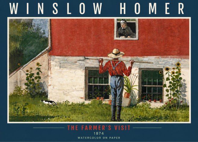 Winslow Homer Farmer with Hoe No6 - Poster