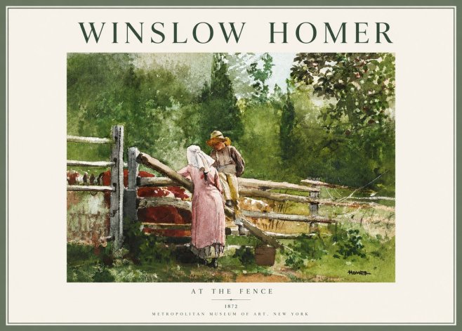 Winslow Homer At the Fence No3 - Poster