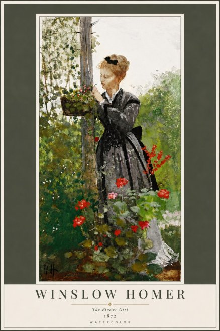 Winslow Homer The Flower Girl No6 - Poster
