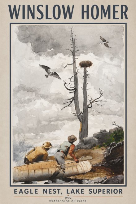 Winslow Homer Eagle Nest, Lake Superior No2 - Poster