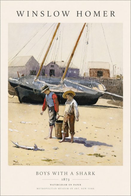 Winslow Homer Boys with a Shark No1 - Poster