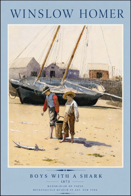 Winslow Homer Boys with a Shark No3 - Poster