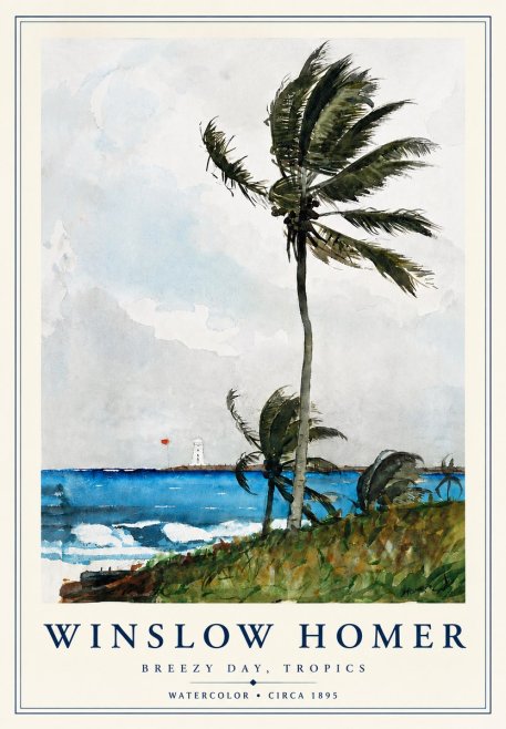 Winslow Homer Breezy Day, Tropics No4 - Poster