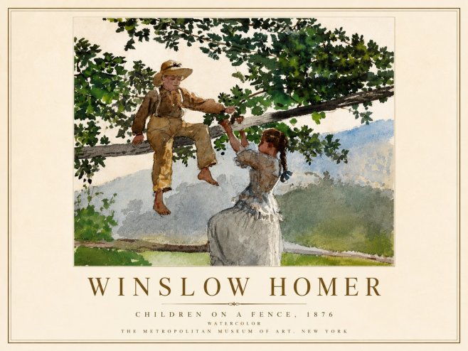 Winslow Homer Children on a Fence No5 - Poster
