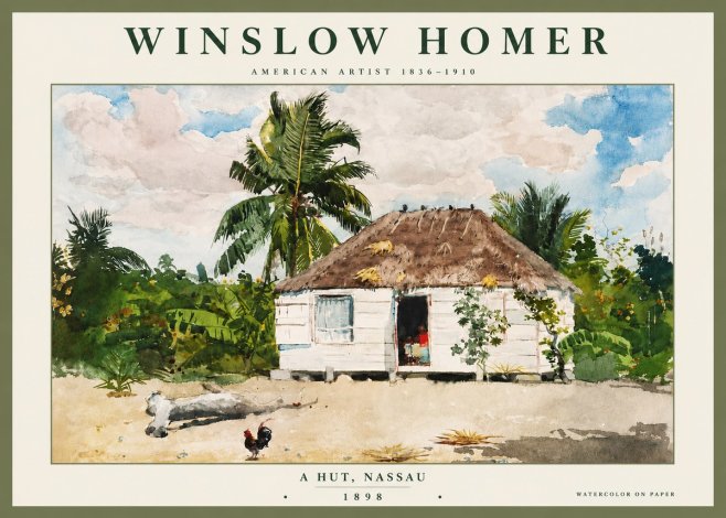 Winslow Homer A Hut, Nassau No4 - Poster